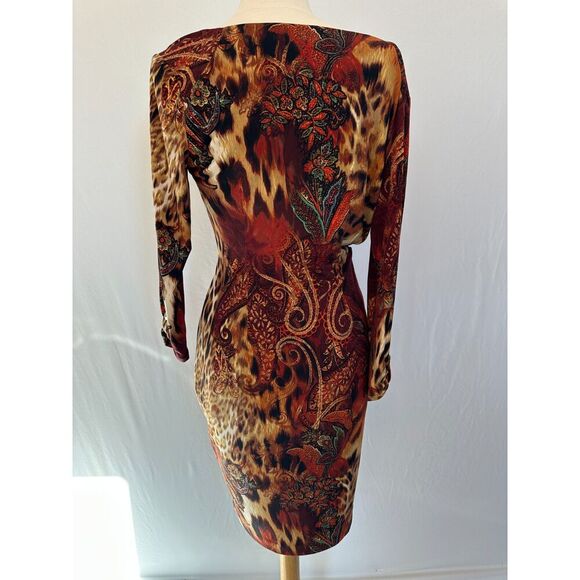 Vintage Cache Knee Length Animal Print Knee Length Dress Size Large - Picture 8 of 8